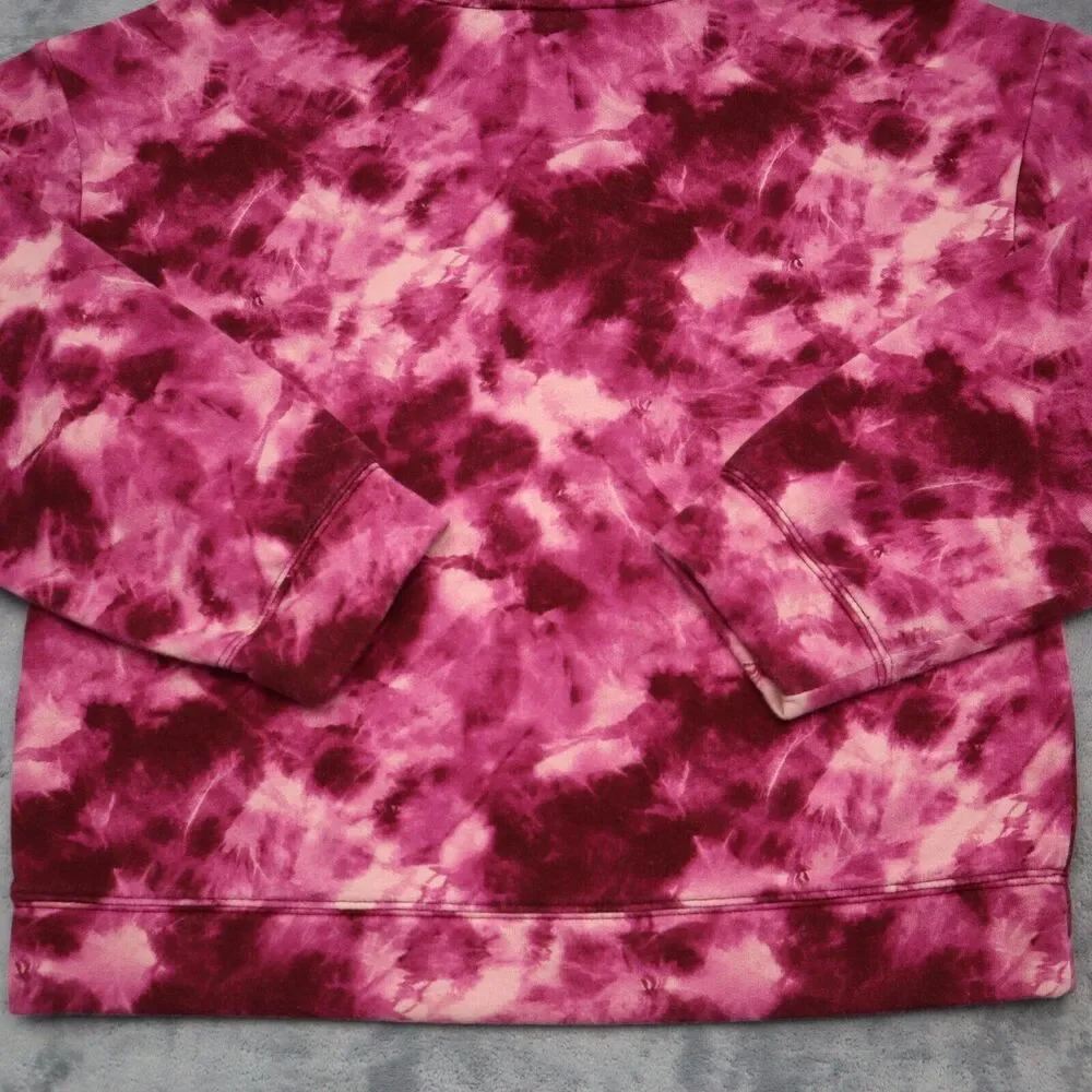 Old Navy Sweater Girls XL Pink Tie Dye Long Sleeve Pocket Pull Over Hoodie